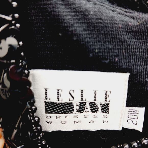 Dress Shift 20W Black Vintage Glam Mob Wife Evening Party Holiday Sequins Beads - Picture 9 of 12